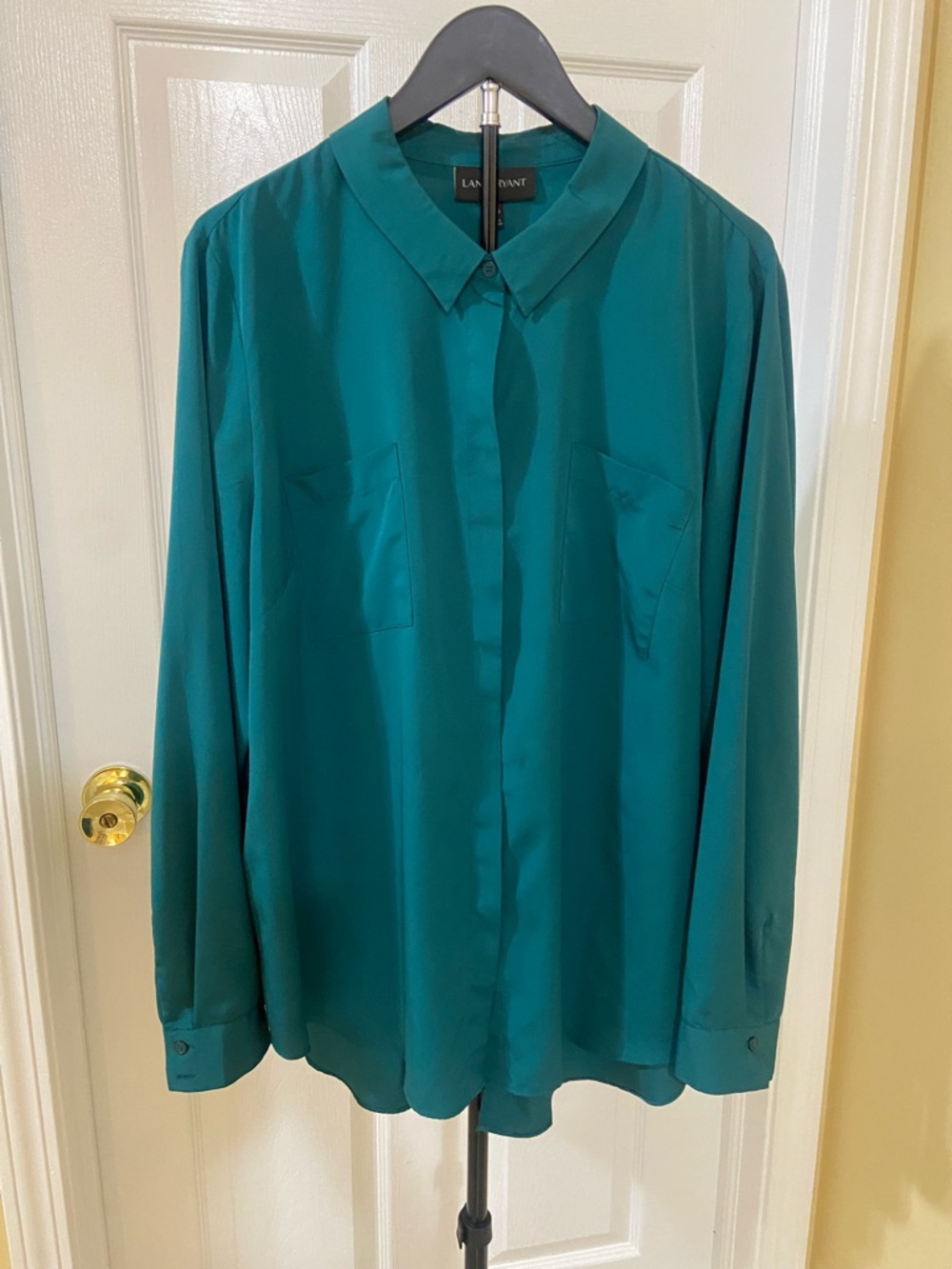 Lane Bryant Teal Button-Front Blouse